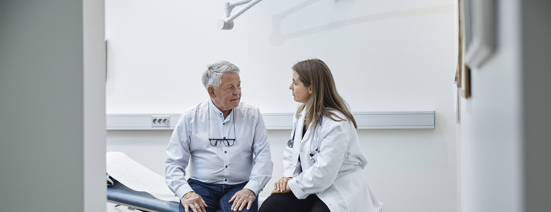 Patient with doctor. 