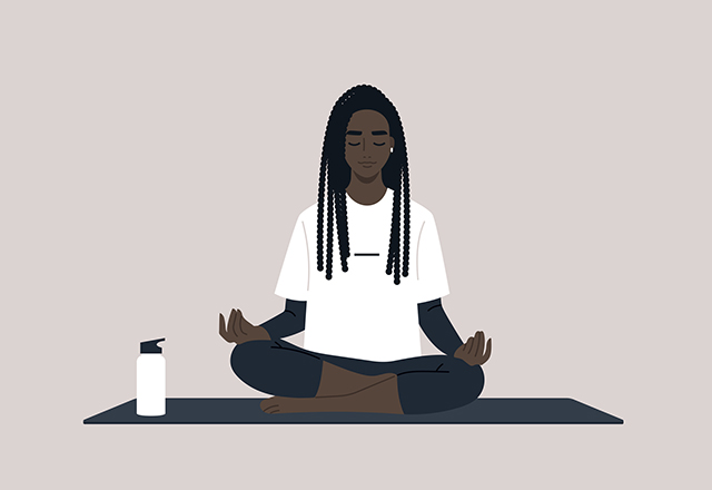 covid family safety - illustration of woman meditating