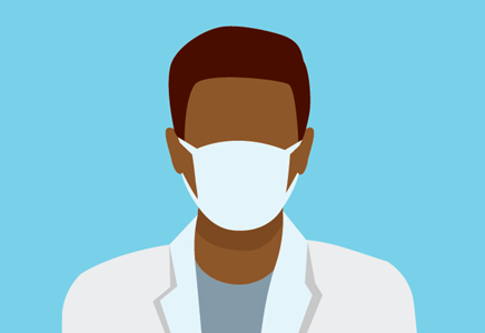 illustration of a doctor wearing a mask