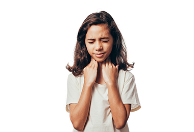 child with sore throat