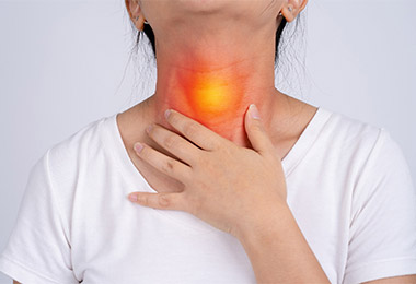 Irritated throat illustration.