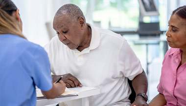 Elderly couple at the doctor