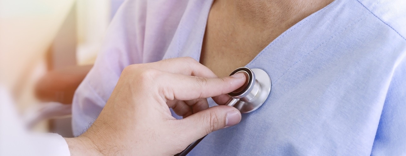 myocarditis - doctor listening to patient's chest