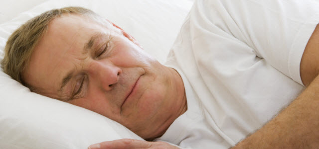 middle-aged man sleeping