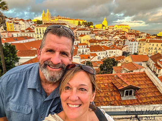 Michael Mapley and a loved one in Portugal