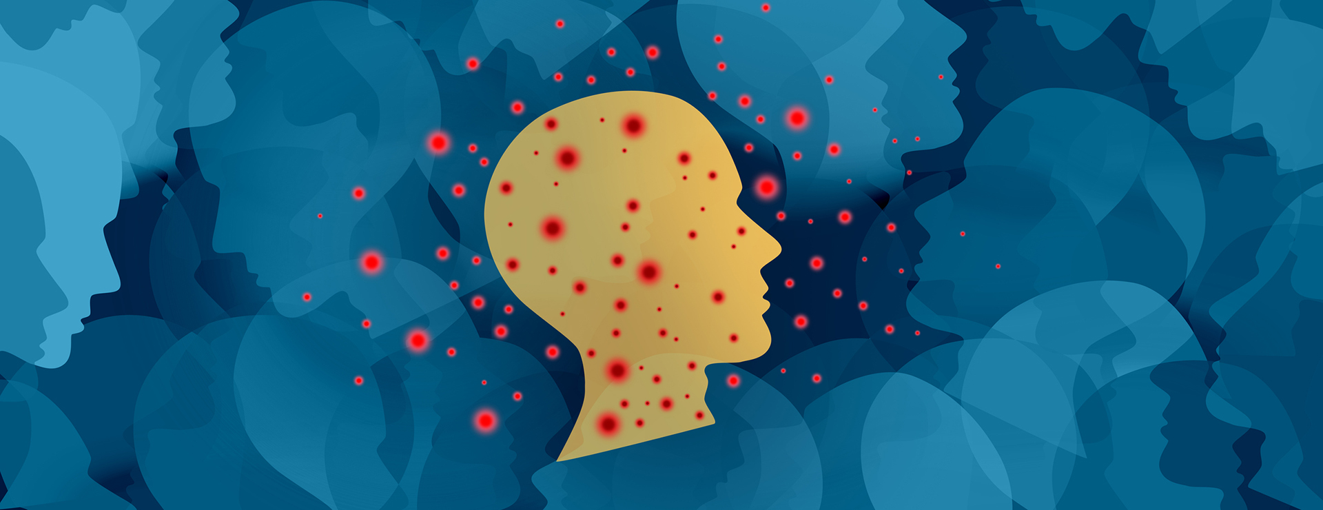 Illustration of head with measles