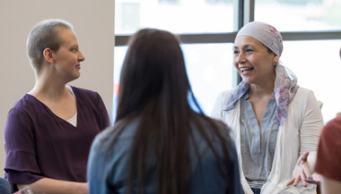 Women participating in cancer support group