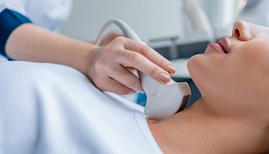 cardiovascular imaging - woman undergoing neck ultrasound