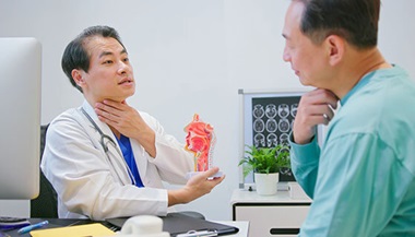 doctor and patient talk about esophagus