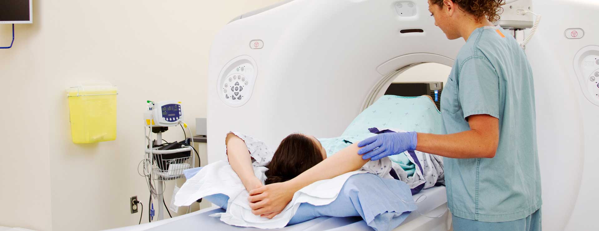 Patient in a CT scan machine