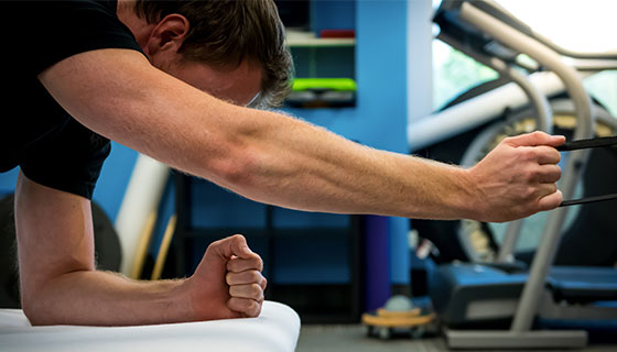 man doing stretching exercise