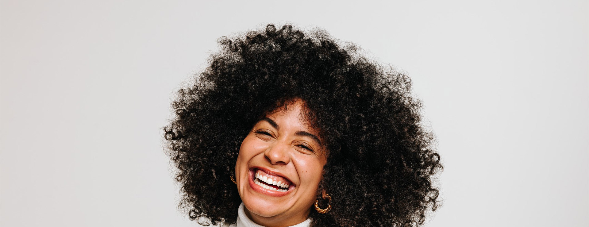 Happy black woman.
