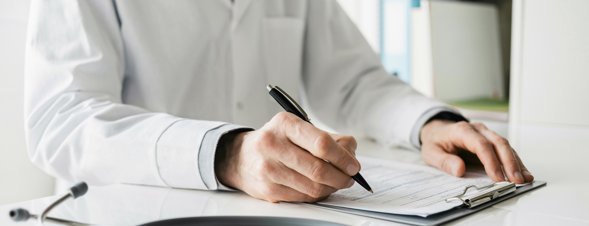Provider writing up a health report