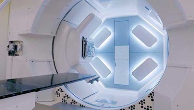 Photo of inside the proton therapy room