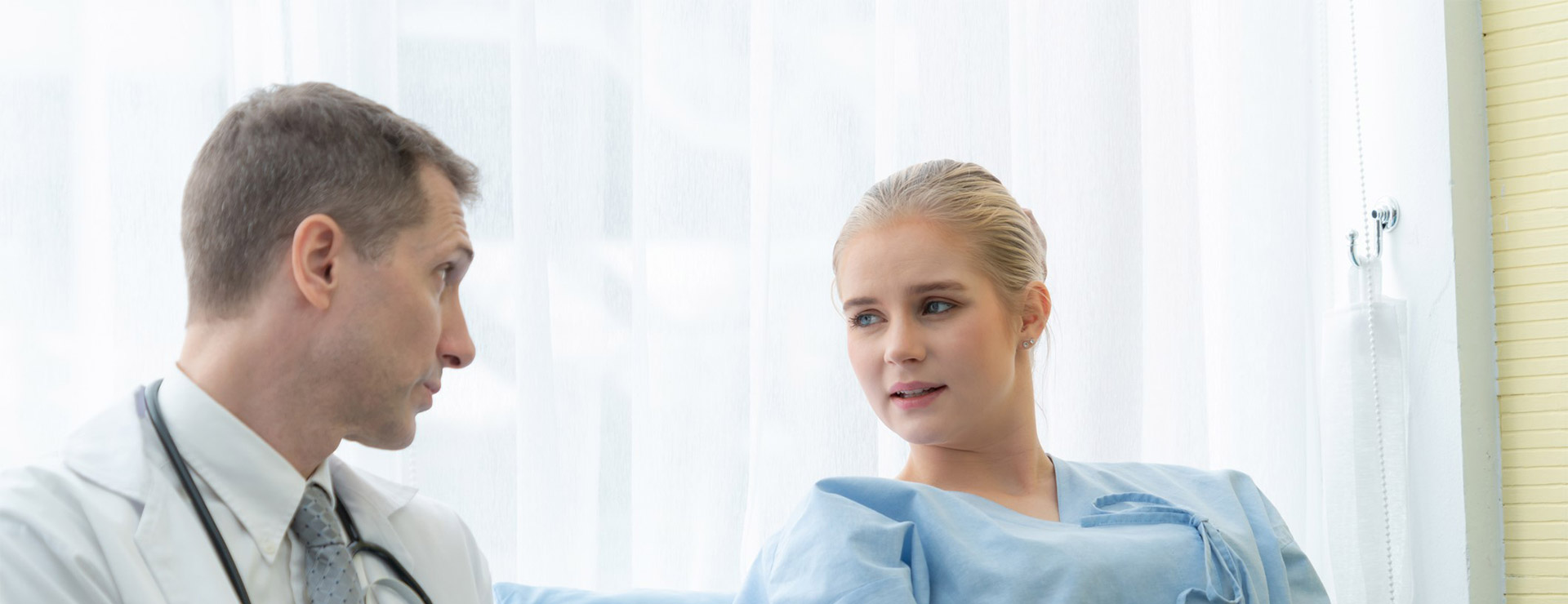 Medical professional with patient. 