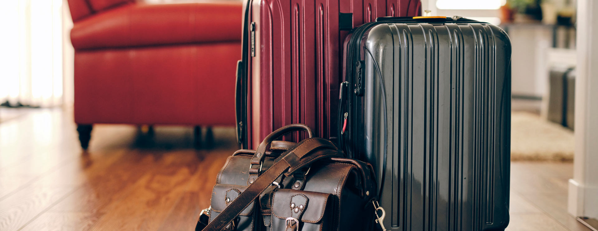 Collection of suitcases and travel bags