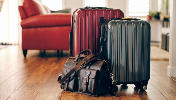 Collection of suitcases and travel bags