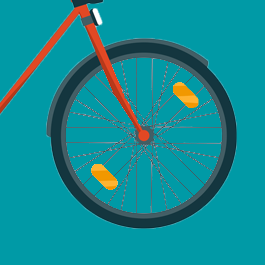 bicycle safety reflector light illustration