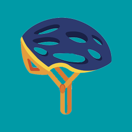 biking helmet safety - teal background