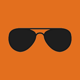 biking safety uv glasses - black sunglasses orange background