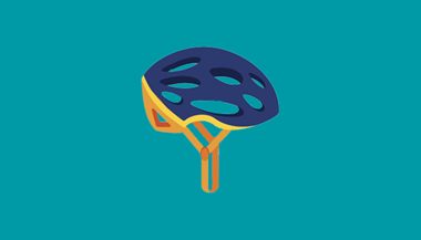 bicycle helmet teal background