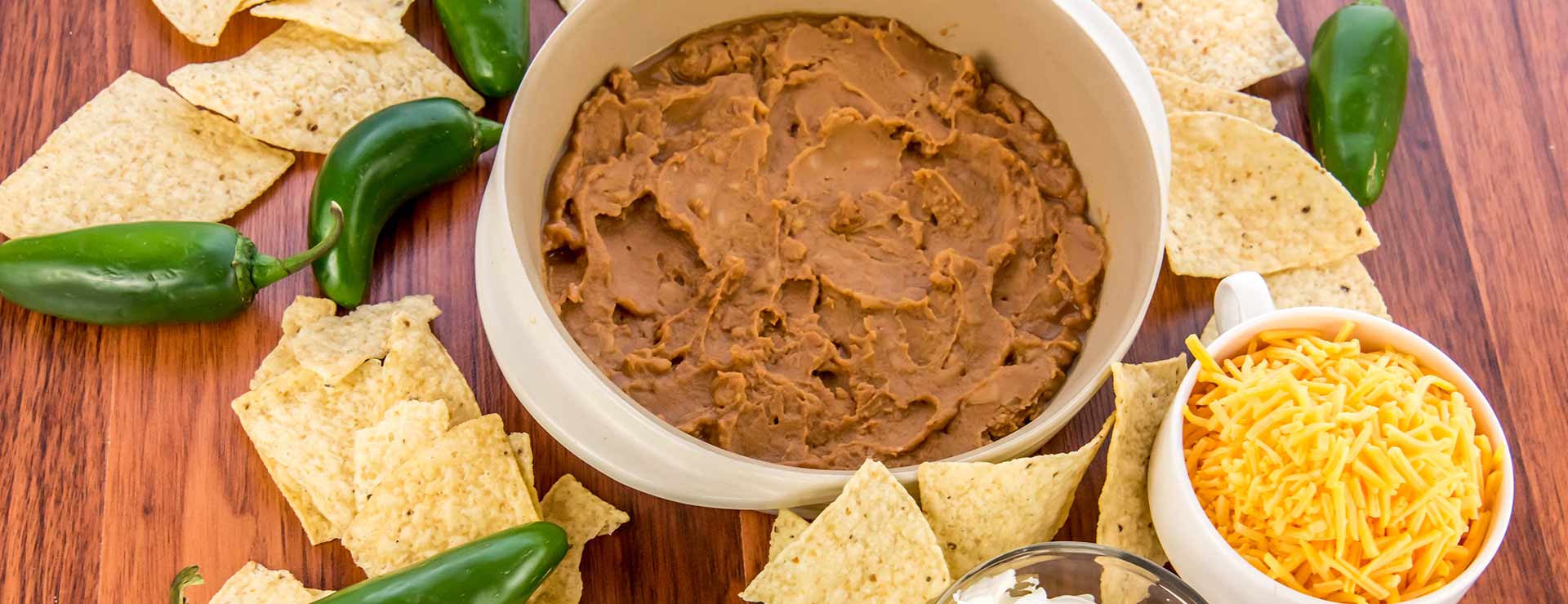 Bean dip and tortilla chips