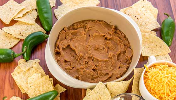 Bean dip and tortilla chips
