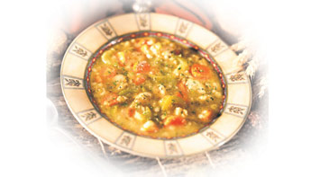 Bowl of homemade chicken soup