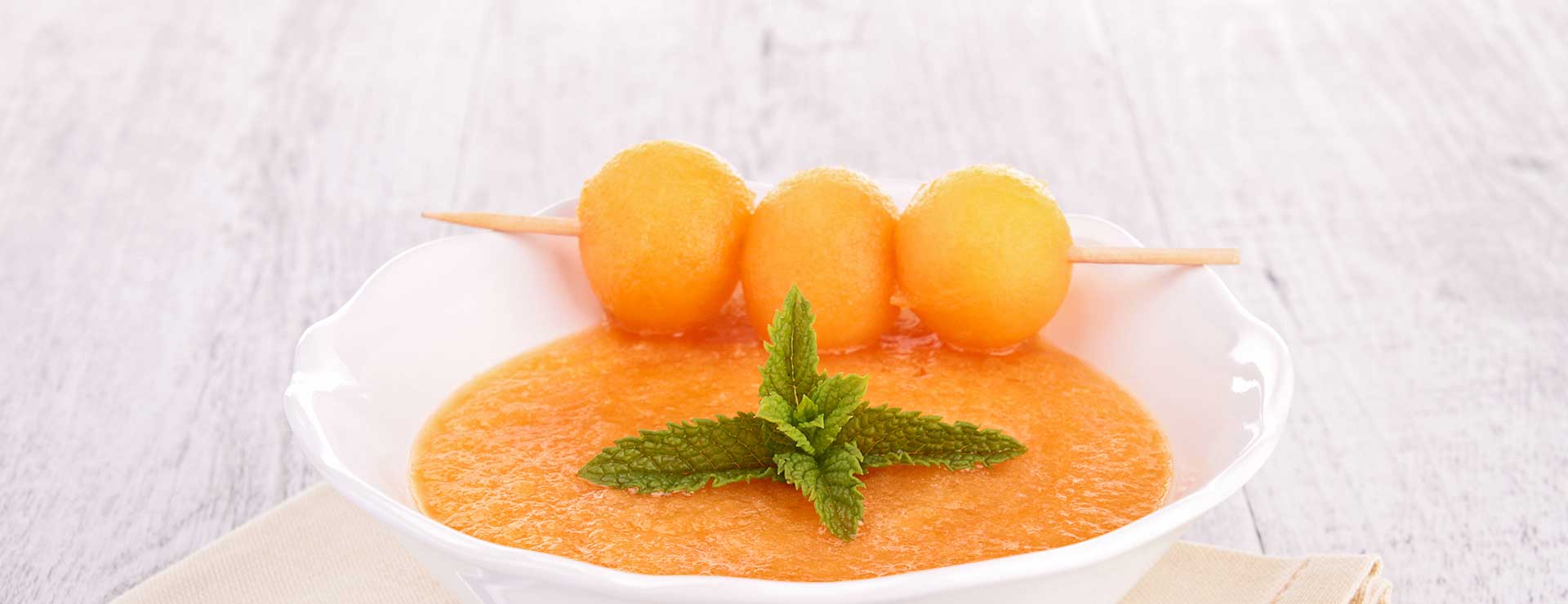 Chilled cantaloupe soup