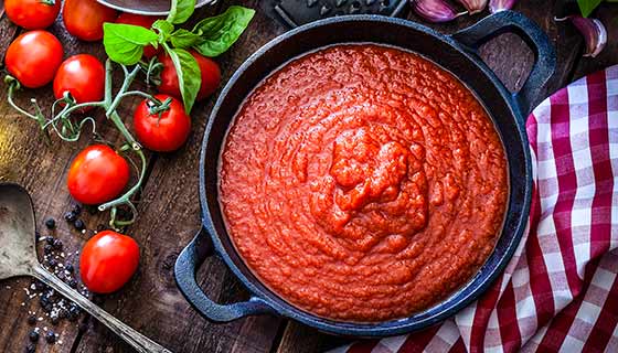 Pot of tomato sauce