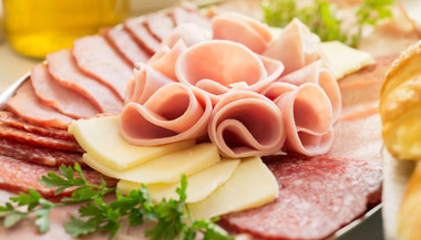 Tray of ham and cheese