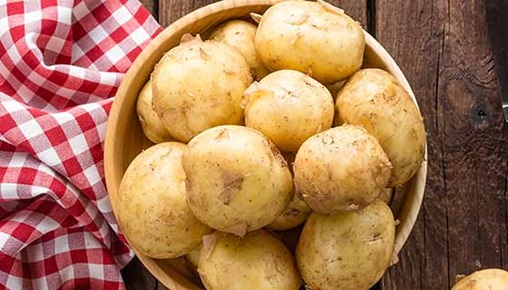 Unpeeled potatoes