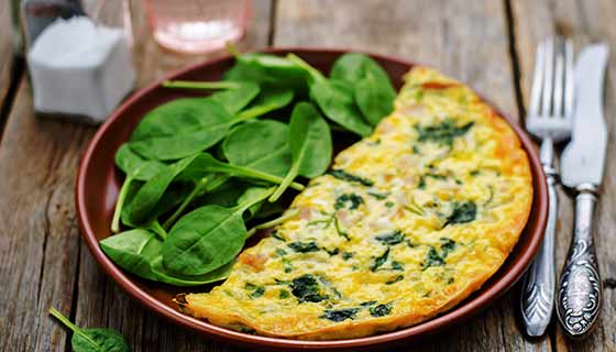 Omelette with spinach
