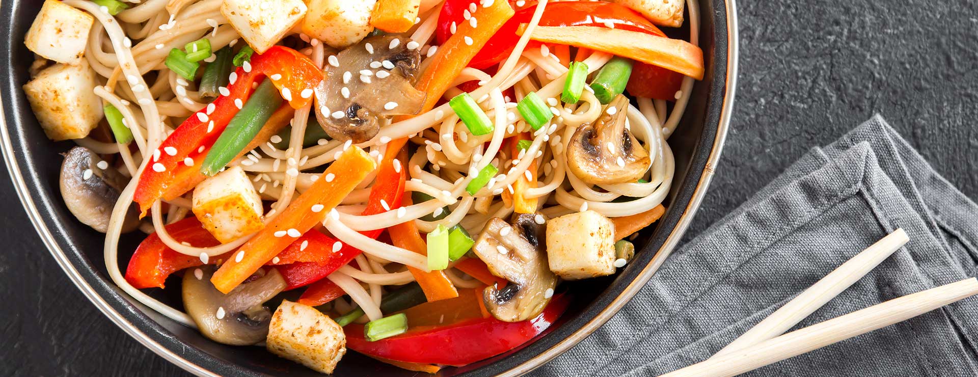 A bowl of tofu stir fry.