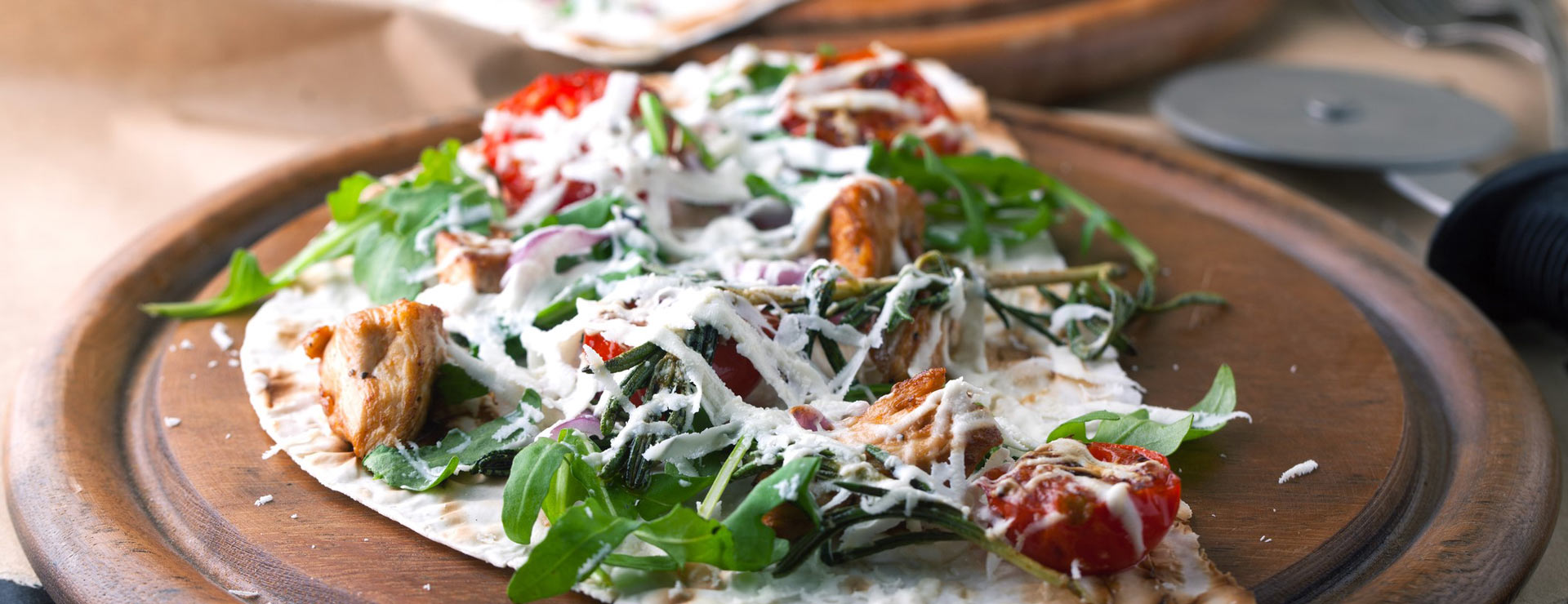 Delicious plate with a tortilla pizza