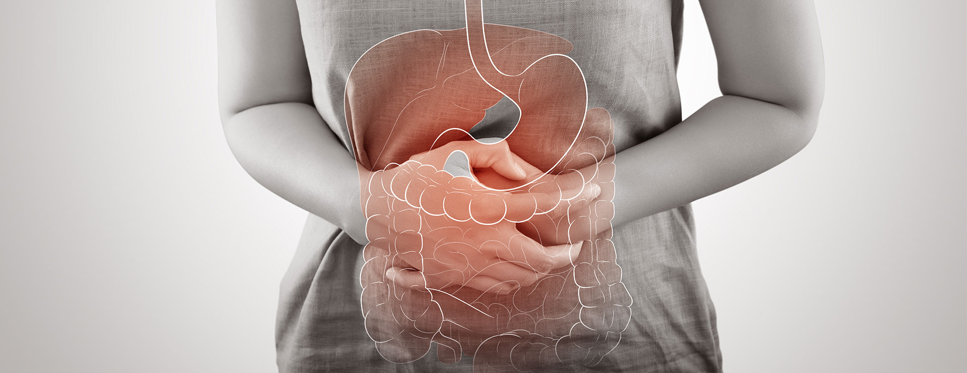 a woman holding her stomach