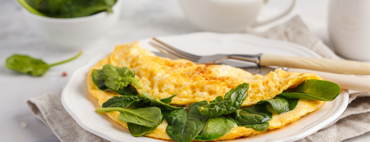 low FODMAP spinach omelette