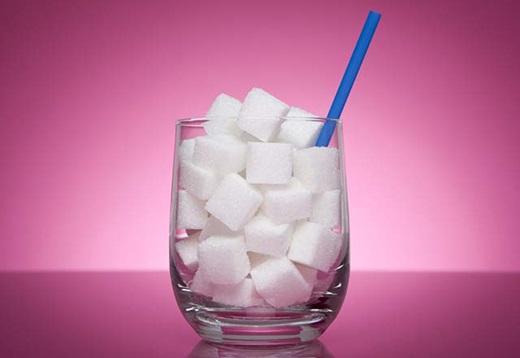 sugar cubes in a glass