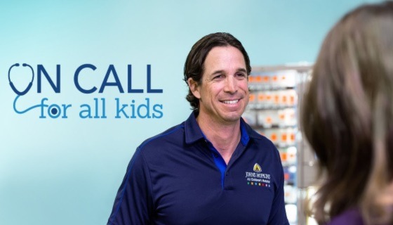 Patrick Mularoni, M.D. being interviewed at Johns Hopkins All Children's Hospital about what kids should drink in the Summer
