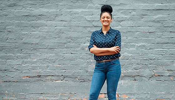 woman standing with arms crossed