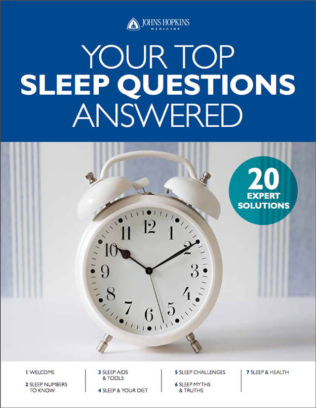 The cover of the downloadable Healthy Sleep guide, depicting an alarm clock.