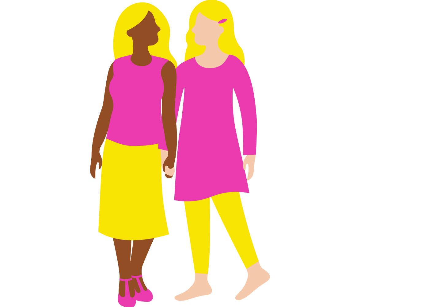 two women holding hands icon