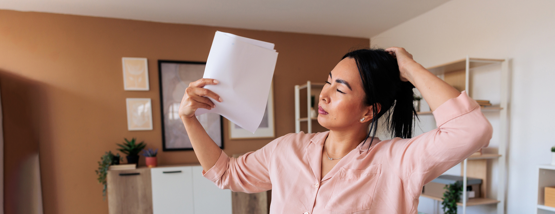 a woman having a hot flash