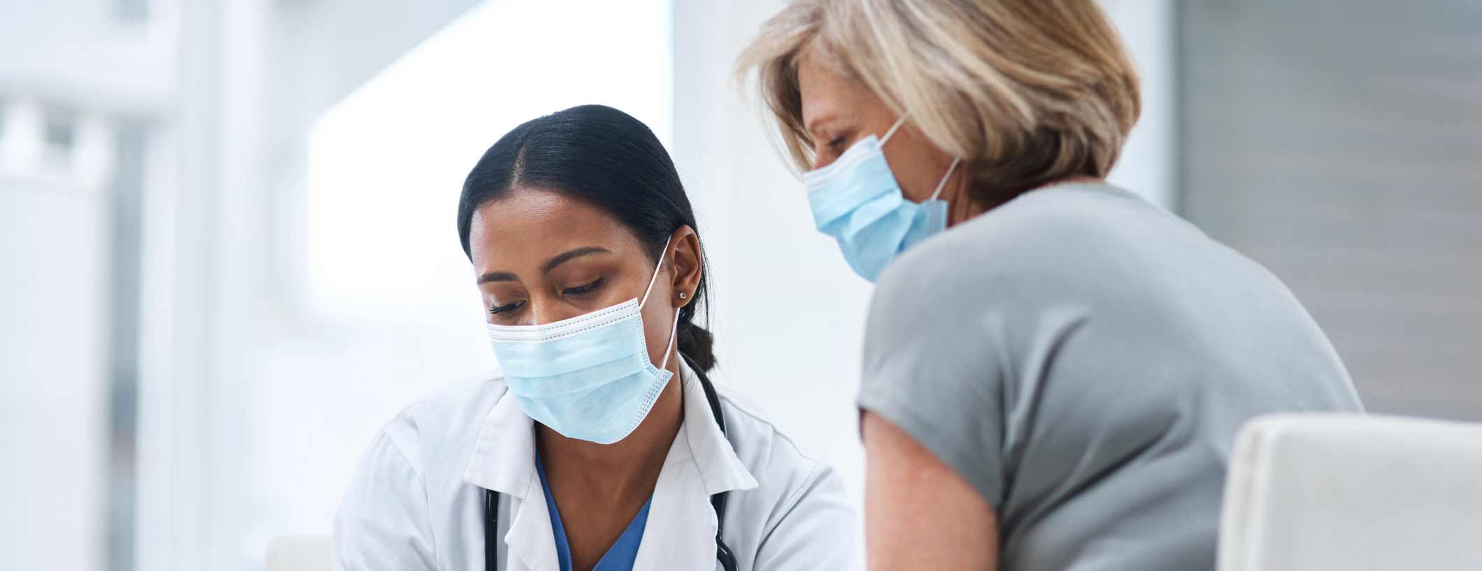 Doctor and patient with results.