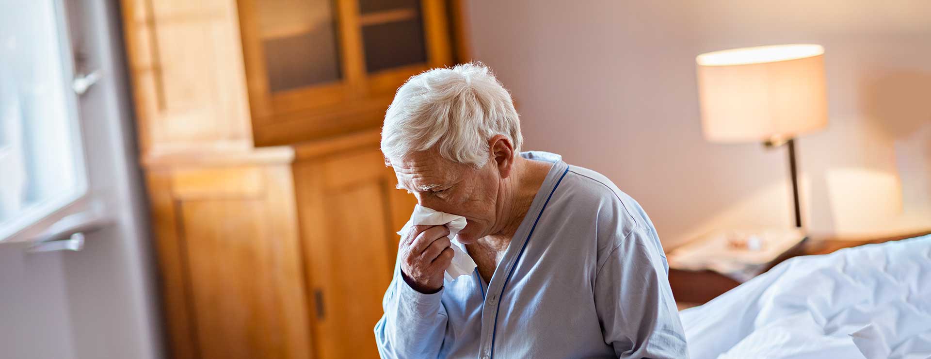 Man coughing
