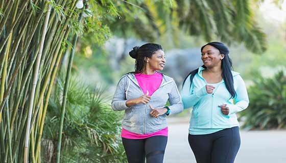 Women walking in the park.