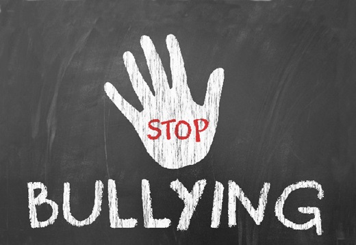 “Stop bullying” drawing on chalk board