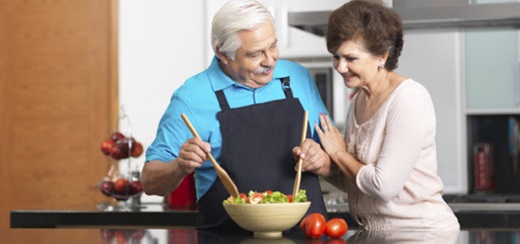 older couple cooking