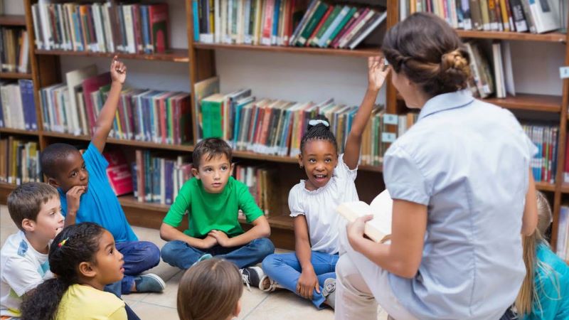 Children in reading program