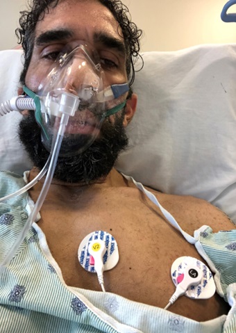 Ahmad Ayyad receiving care for COVID-19 in the intensive care unit